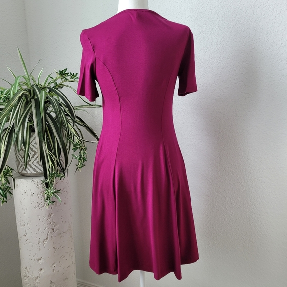 New ASOS Fit & Flare Wine Red Dress sz 10 - Picture 4 of 8